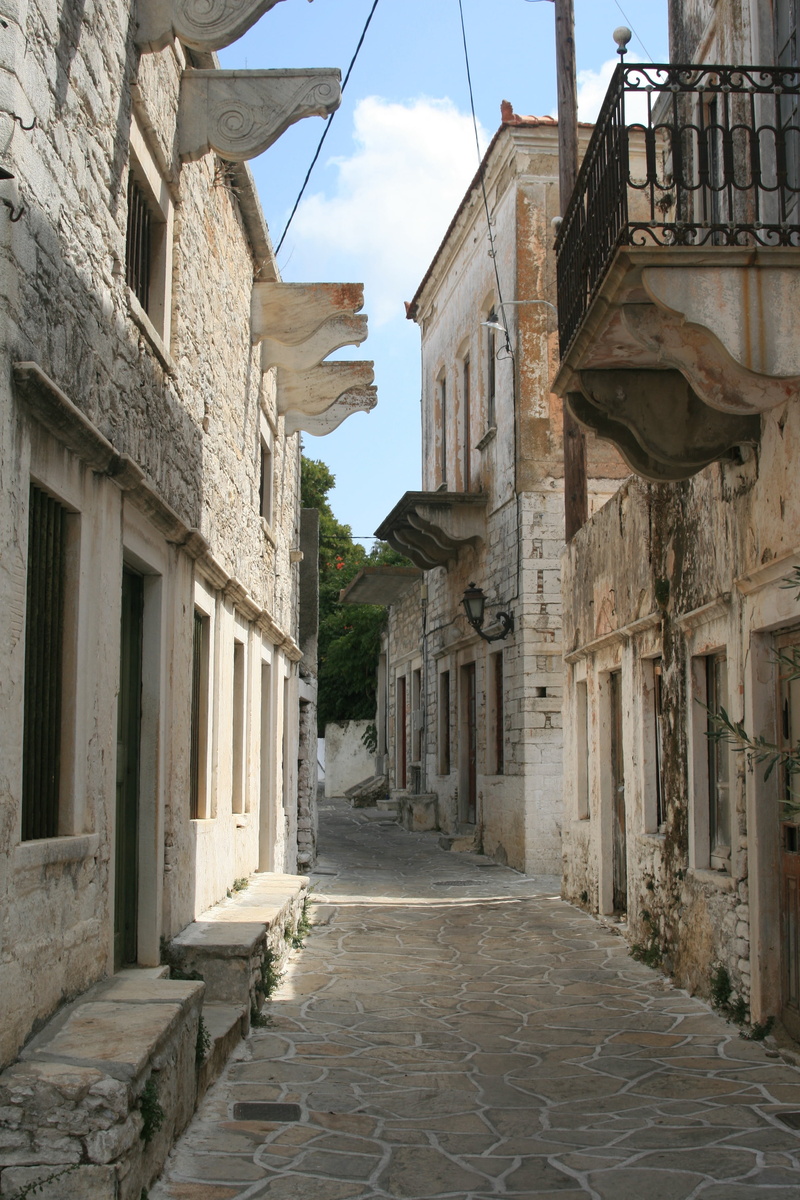 the old town, paros, residential district, alley, long, 4K, sky, street, old, greece, building exterior, built structure, outdoors, footpath, architecture