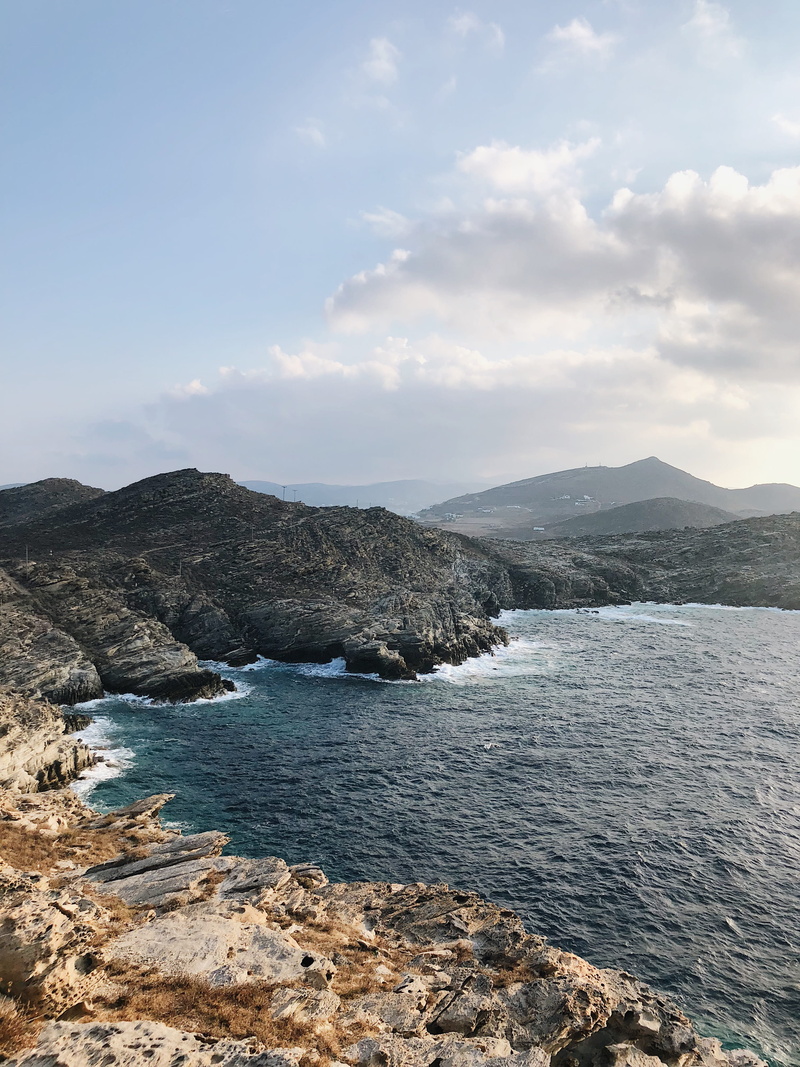 coast, daytime, 4K, sea, near, non-urban scene, tranquility, body, rock, promontory, paros, nature, outdoors, sky, water, cliff, cloud - sky, greece, day