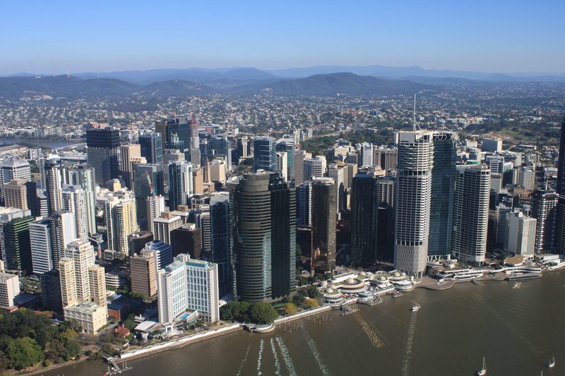 sky, office building exterior, water, transportation, Riverfront, architecture, towers, tower, building, cityscape, Queensland, skyscrapers, day, building Exterior