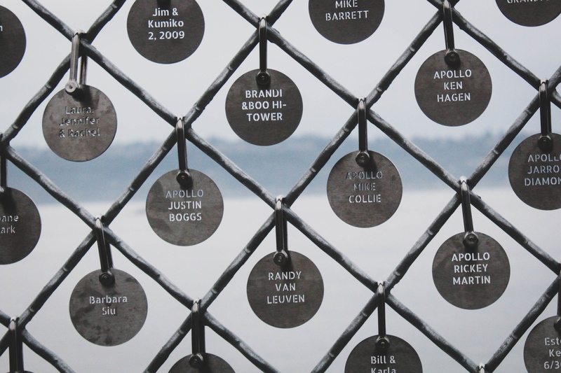 architecture, water, text, fence, downtown, shape, ocea, building, security, close-up, keychain, western script, communication, outdoors, seattle, lamp post