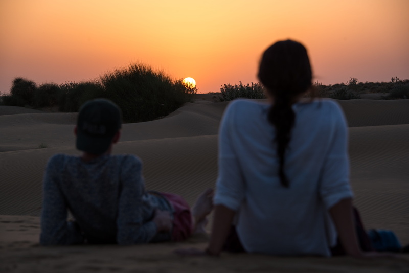 relaxation, sky, couple - relationship, sand, peace, friends, desert, beauty, hot, sitting, sunset, rear view, heat, evening, boys, freinds, landscape