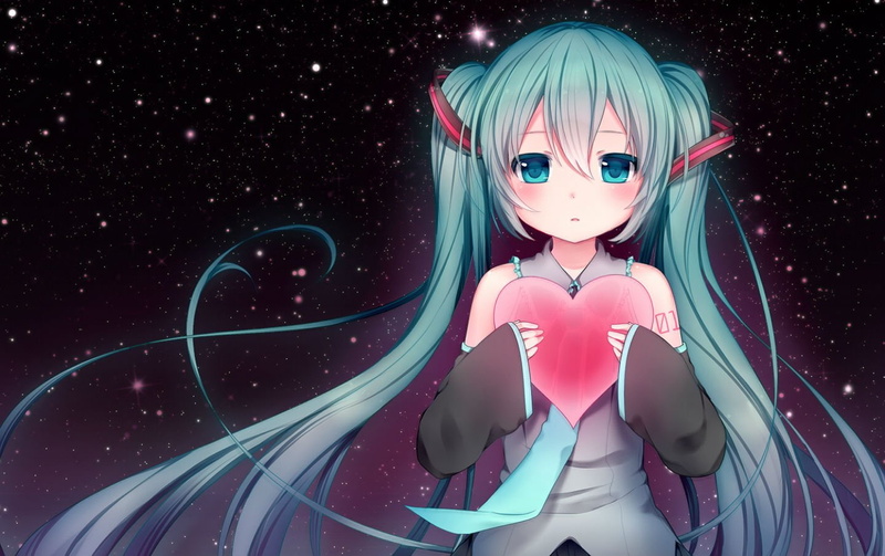 miku, hatsune, twintails, vocaloid, 720P, nachi, blush