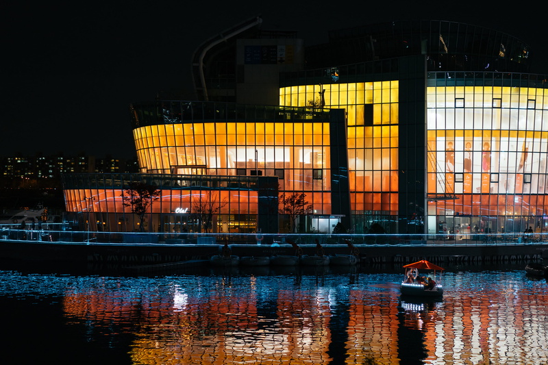nature, no people, illuminated, night, light, river, building, reflections, built structure, water, travel, 2K, city, reflection, south korea, sky, cityscape