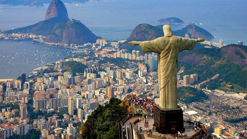 view, 1080P, redeemer, rio, mountain, christ, nature and landscapes, city, overlook, statue
