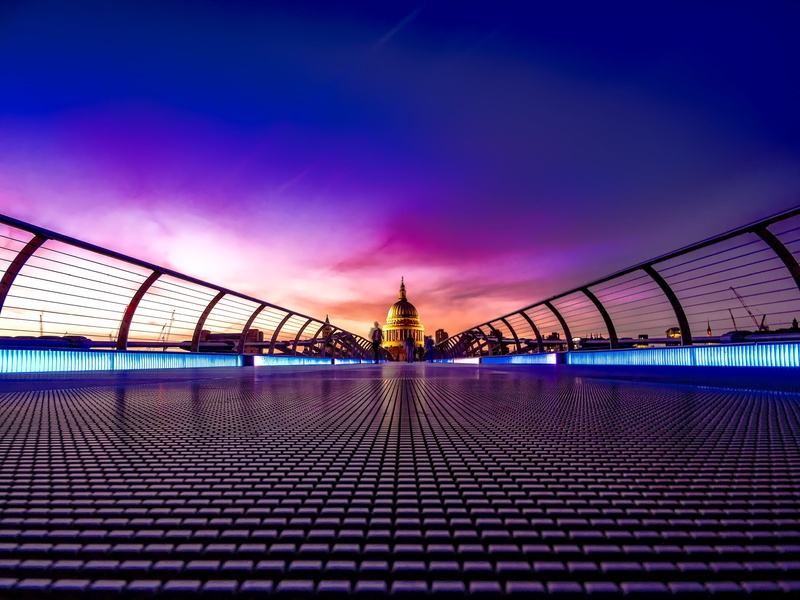 sunset, bridge - man made structure, light, dramatic sky, travel destinations, transportation system, bridge, dusk, view, built structure, cityscape, evening