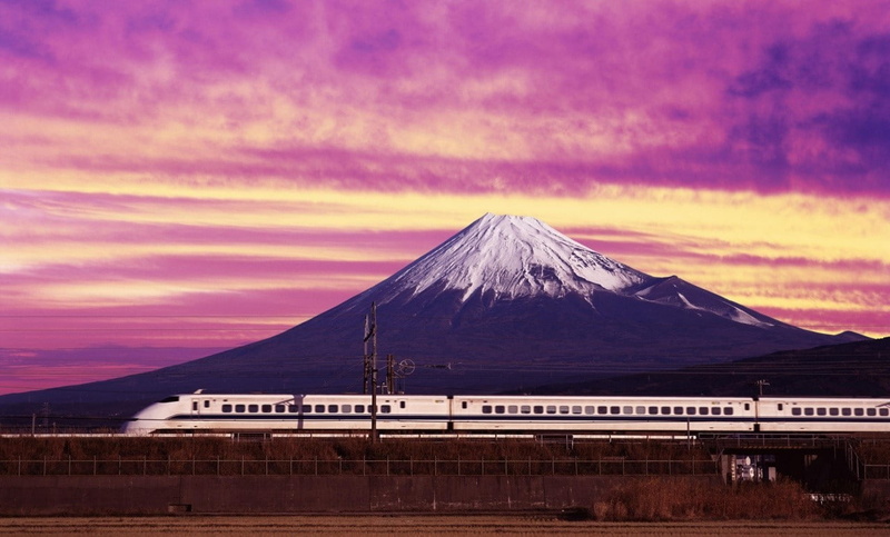 mountain, 720P, Japan, scenics - nature, snow, volcano, architecture, no people, mountain peak, nature, land, sunset, Mount Fuji, environment, snowcapped mountain