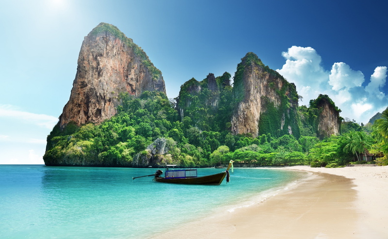 sky, black, Travel, solid, Boat, Tropical, idyllic, hd, 2K, Summer, Summertime, outdoors, Vacation, bay, rock formation, Island, Paradise, Seasons, nature