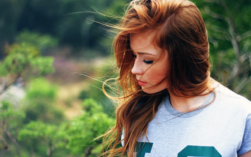 close, 4K, beautiful woman, k, portrait, young adult, long hair, wind, casual clothing, hair, outdoors, nature, women, contemplation, lifestyles, hd, young women