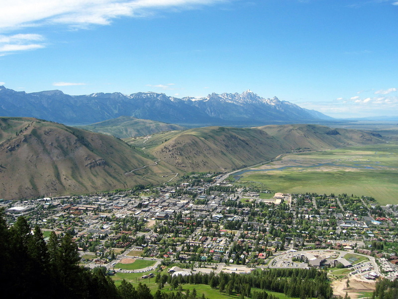 residential district, city, sky, nature, scenics - nature, Overview, day, mountain, outdoors, high angle view, wyoming, landscapes, beauty in nature, cityscape
