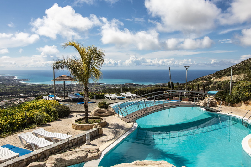 sea, holiday, town, tropical climate, plant, mansion, building, water, horizon, tropical, tranquility, tranquil scene, cyprus, hotel, tourist resort, day