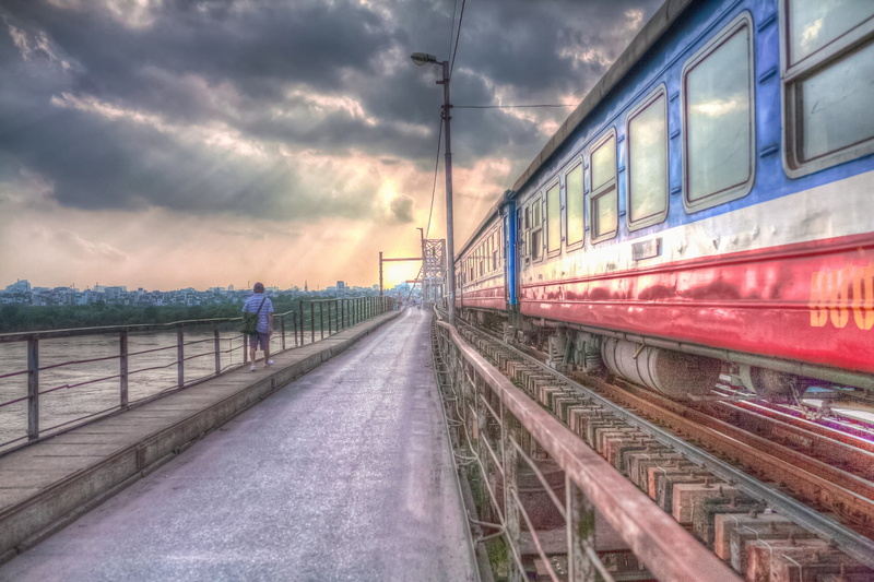 direction, railroad track, train, outdoors, sky, travel, train - vehicle, real people, the way forward, track, railway, public transportation, rail transportation
