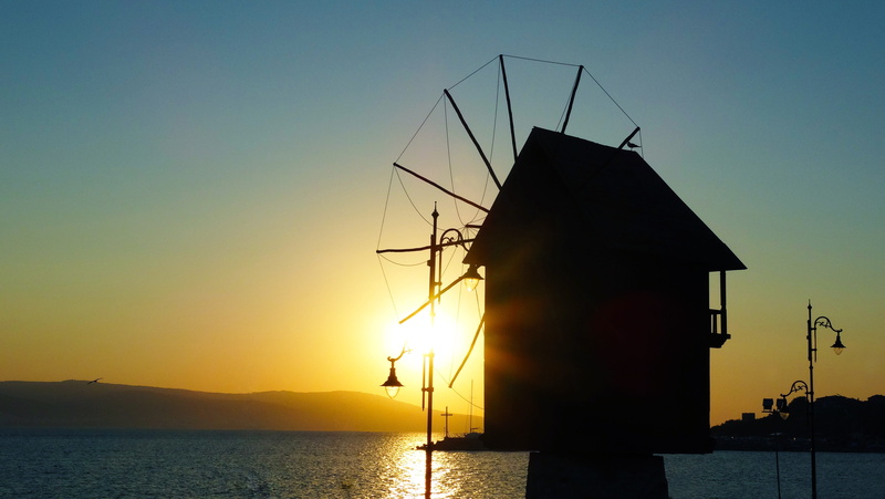 old, travel, scenics - nature, outdoors, sky, sailboat, coastal, summer, clear sky, sun, europe, coastline, tranquility, seascape, 5K, back lit, sea, burgas
