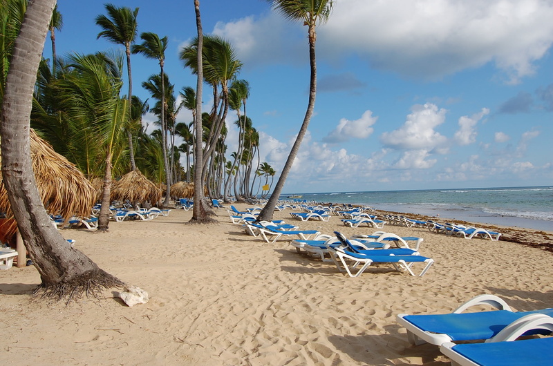 dominican republic, plant, beauty in nature, chair, water, sand, tree, sky, caribbean, sea, pool, punta cana, trees, hotel, cloud - sky, scenics - nature