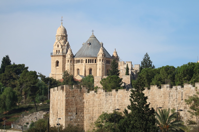 outdoors, plant, dormition abbey, no people, nature, architecture, building, 5K, day, jerusalem, tree, place of worship, travel, monks, the past, israel
