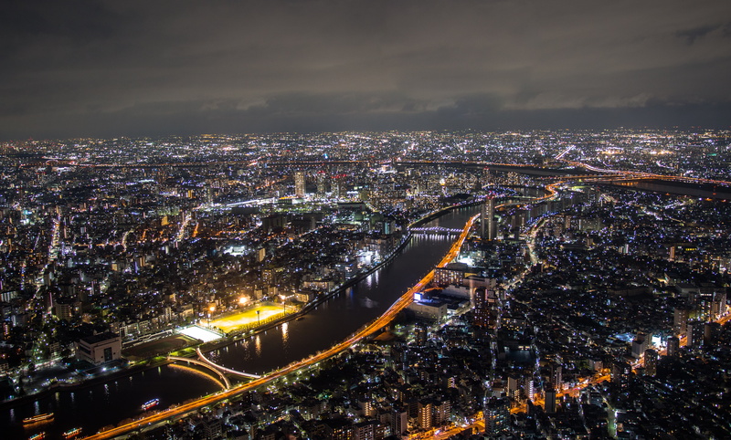 street, crowd, aerial View, city, tower, night, urban Skyline, traffic, outdoors, downtown District, urban Scene, transportation, skyscraper, 5K, highway