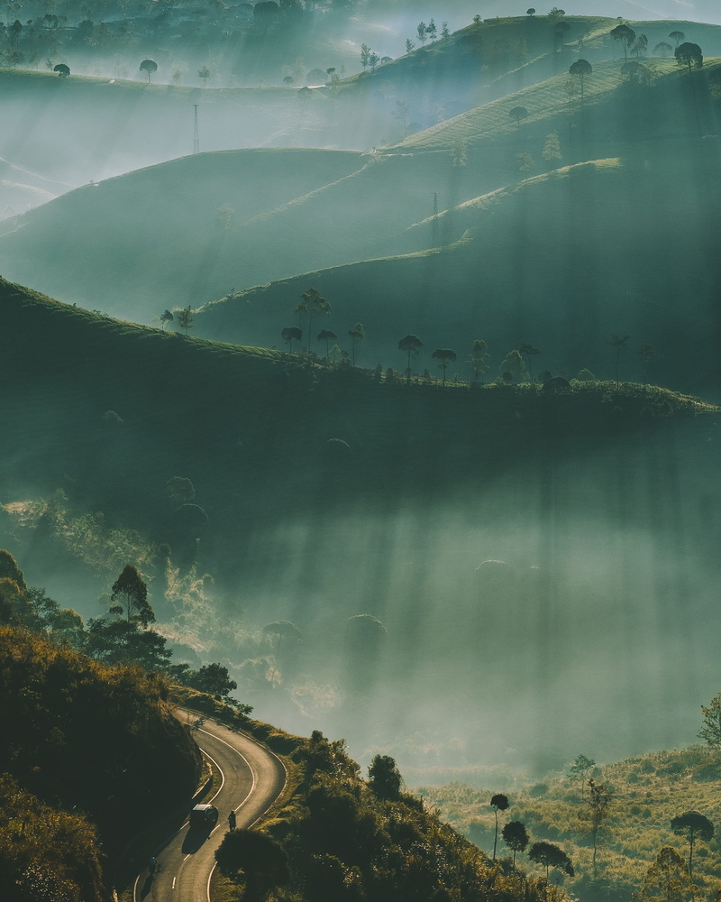 mountain Peak, farm, guilin, guangxi Zhuang Autonomous Region - China, hillside, mountains, china - East Asia, road, sunset, outdoor, forest, green Color