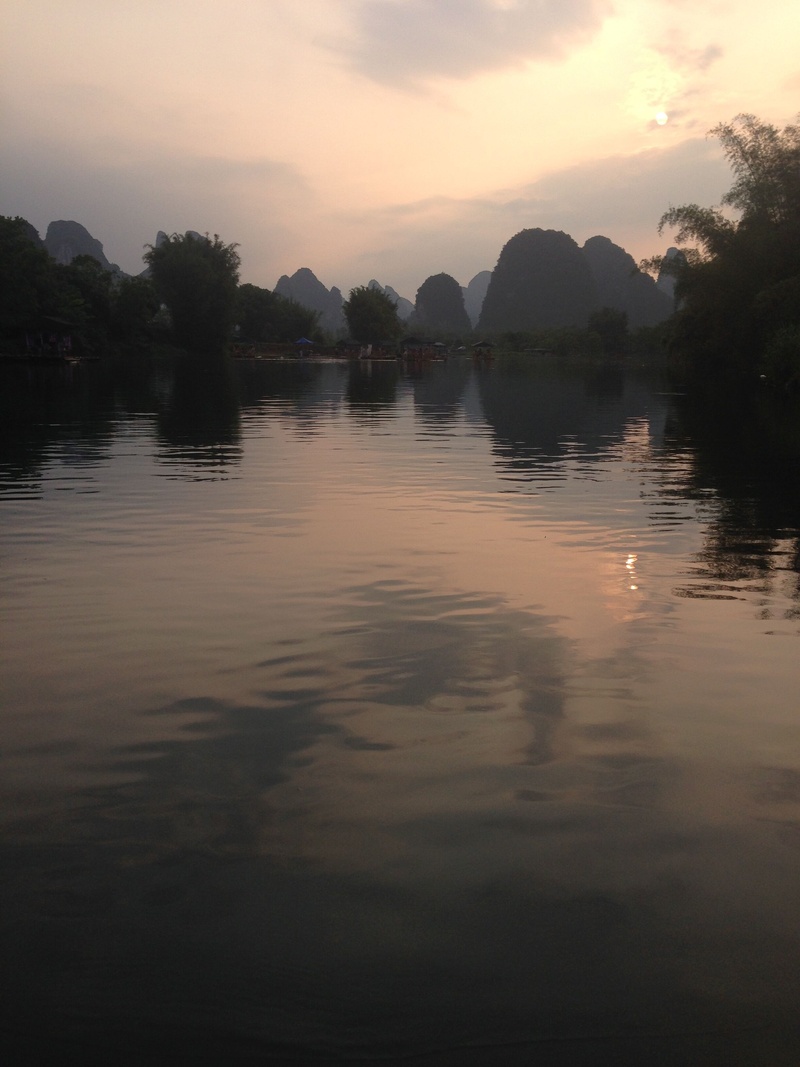 nature, mountain, idyllic, orange color, no people, asia, sunset, landscape, non-urban scene, thailand, 2K, tranquility, silhouette, tranquil scene, guangxi Zhuang Autonomous Region - China