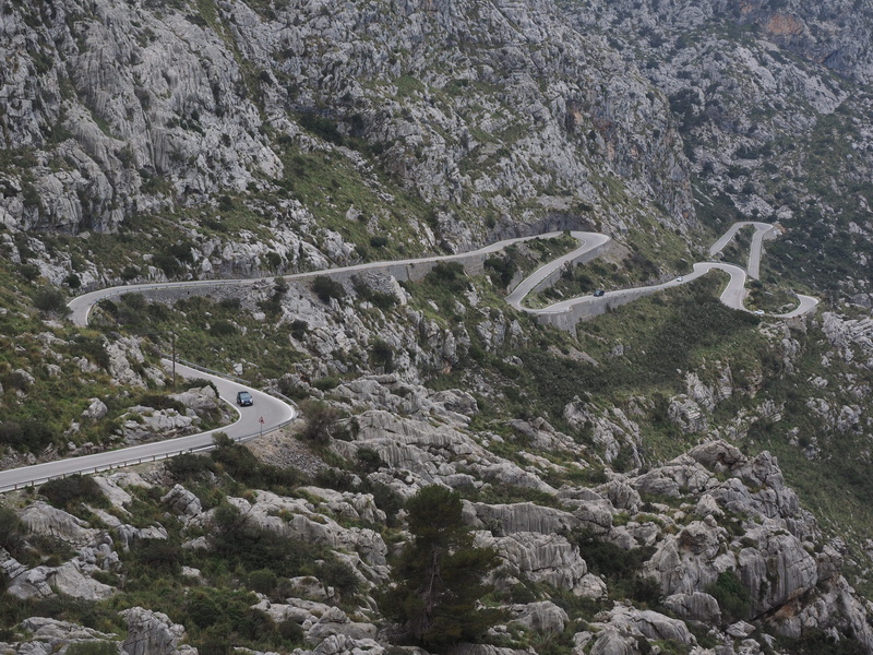 mountain range, transportation, mountain, tranquility, no people, tree, karst area, landscape, spain, non-urban scene, outdoors, mallorca, mountains, environment