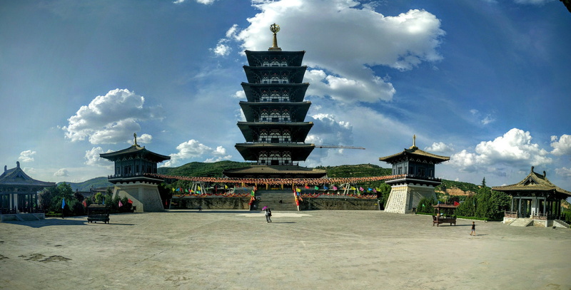 sand, tang feng, nature, belief, religion, the past, cloud - sky, city, place of worship, outdoors, tang yun, ancient architecture, building exterior, Buddha