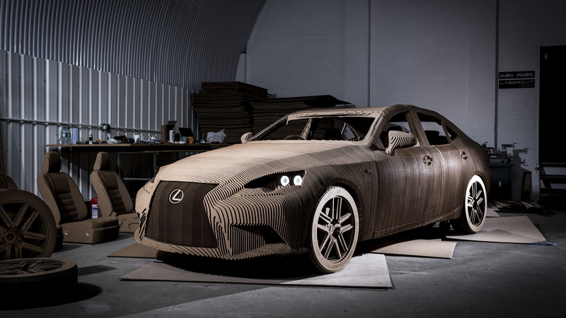 lexus, brown, Lexus Origami, makeshift, 5K, replica model IS, cardboard