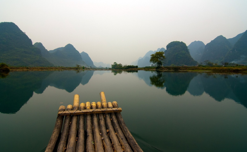 beauty in nature, clear sky, reflection, sky, no people, tranquility, Nature, mountain range, Bamboo, 2K, brown, non-urban scene, Lakes, tranquil scene