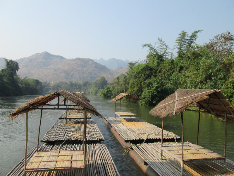day, water, beauty in nature, travel, sky, tranquility, mountain, serenity, rafts, plant, viet nam, idyllic, rivers, 4K, no people, wood - material, non-urban scene