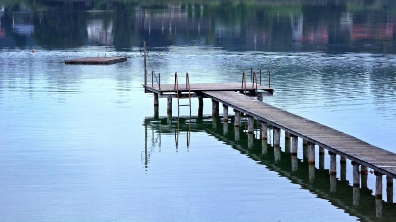 romantic, walkway, beauty in nature, reflection, wooden, landscape, no people, built structure, jetty, day, dawn, 5K, scenics - nature, raft, reflections