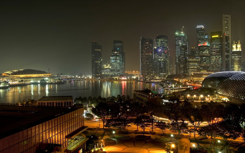 cityscape, water, singapore, sea, travel, financial district, city life, tower, downtown District, famous Place, skyscraper, road, lights, street, blue