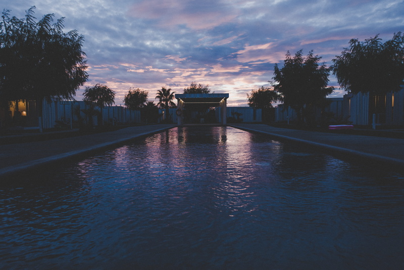 building, water, evening mood, spain, sky, built structure, tree, cloud - sky, awesome, swimming pool, pool, no people, silhouette, pink, sun goes down