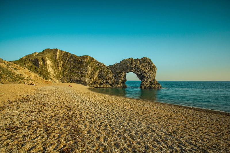 blue, seascape, tranquil scene, water, united states of america, beauty in nature, seashore, land, durdle door, beach, sea, dorset, arch, coastline, sky