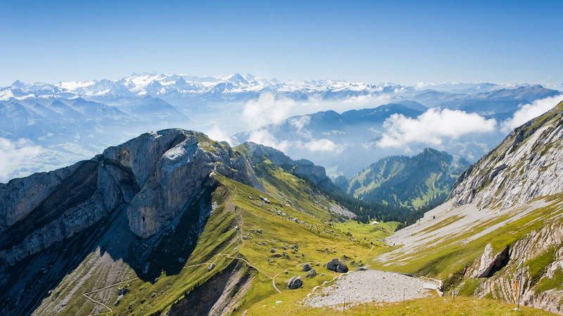 scenic, rocky, land, high, peak, remote, cloud - sky, outdoors, hill, sky, snowcapped mountain, scenics - nature, forest, idyllic, tree, 1080P, europe