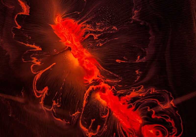 Waves, Red, 4K, Volcano, banaue, 4K, Paint, terraces, rice