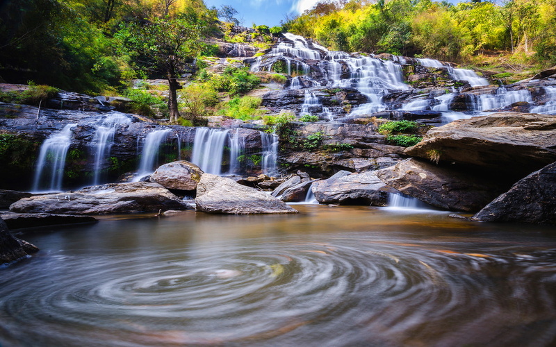 2K, mai, waterfall, mae, chiang, thailand, desktop, ya, hd