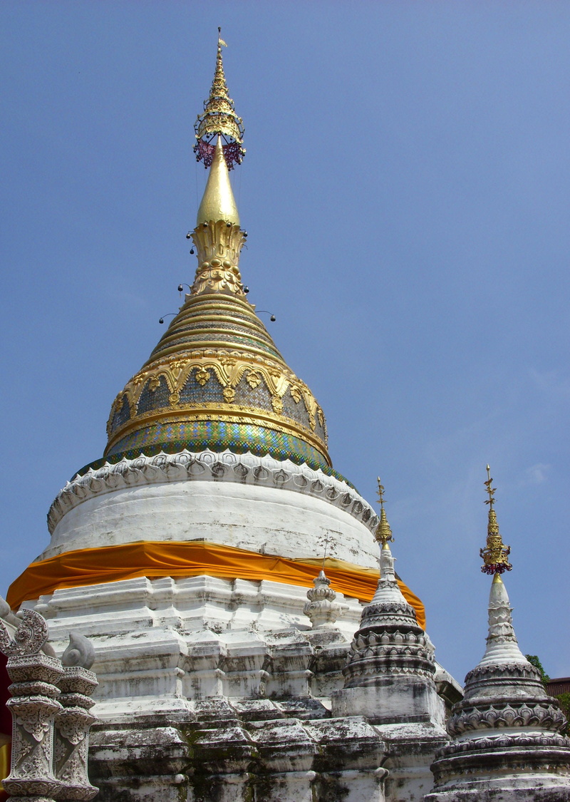 chiang mai, buddha, bupparam, gold colored, sky, chedi, peaceful, travel, culture, built structure, no people, architecture, chiangmai, 1080P, thai, belief