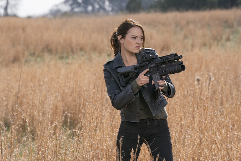 Zombieland: Double Tap, weapons, figure, Zombilend: Control shot, 5K, look, Emma Stone, Wichita, pose, makeup