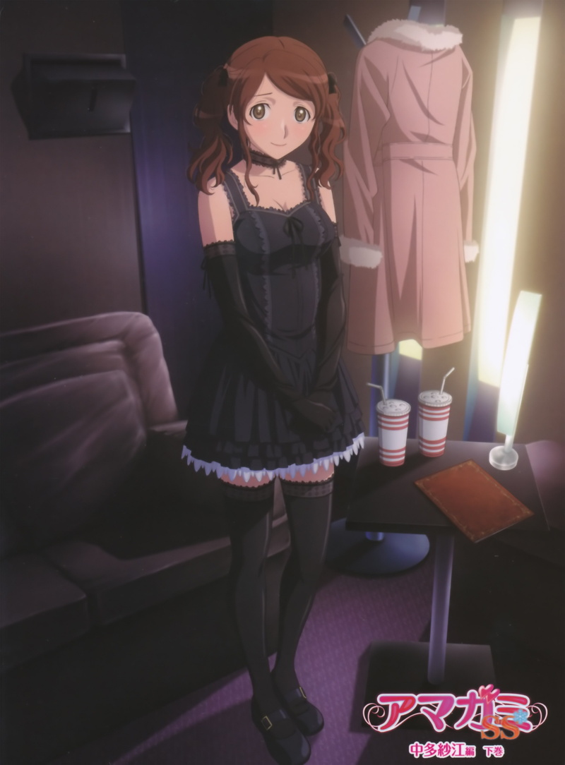 adult, anime girls, table, chair, clothing, female likeness, indoors, electric lamp, one person, human representation, lifestyles, women, seat, 4K, shoe