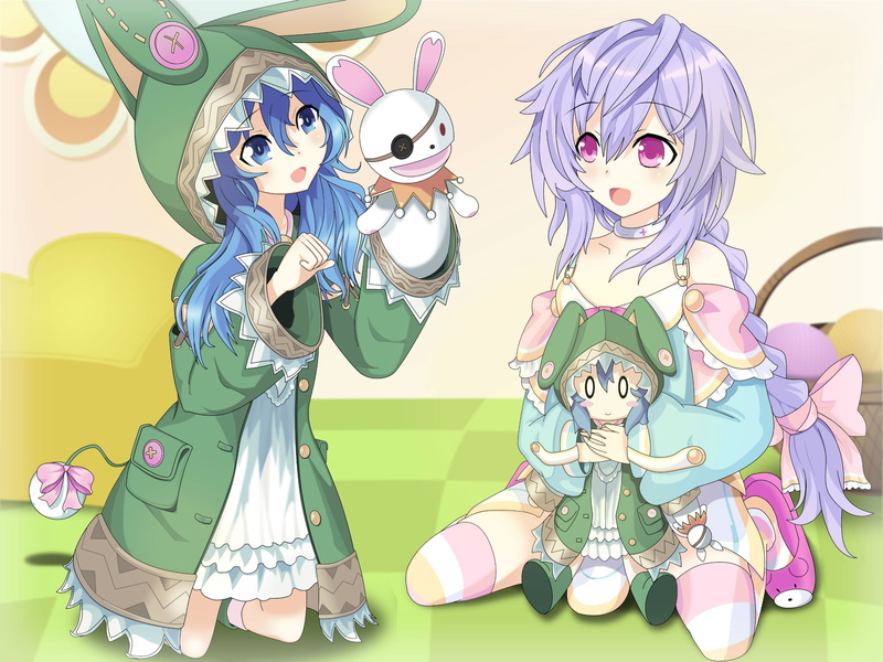 bow, long, thighhighs, 2K, pururut, red, braids, choker, crossover, hair, yoshino, girls, original, doll, eyes, blue, puppet, date, purple, live