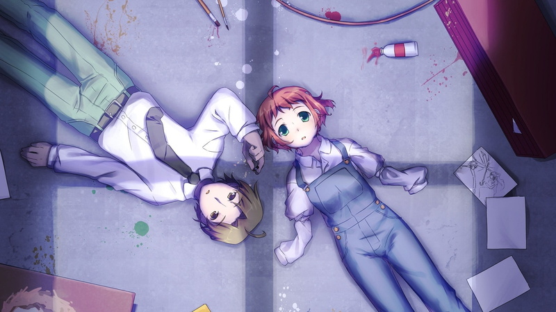 pink color, art and craft, Katawa Shoujo, Hisao Nakai, purple, Rin Tezuka, high angle view, beautiful woman, beauty, looking at camera, hairstyle, 1080P