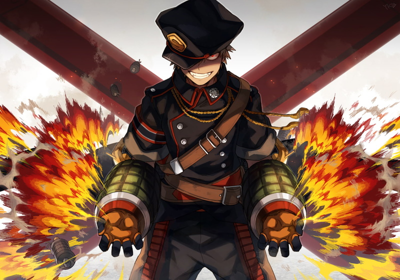red, katsuki, hero, blonde, gloves, (ykb), hat, yukibi, fire, eyes, uniform, signed, hair, konachan, all, academia, short, boku, male, 253541, com, bakugou