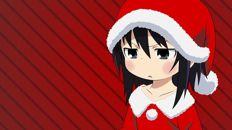 hair, com, marui, costume, eyes, christmas, hat, black, konachan, short, 244818, loli, hitoha, santa, 1080P, mitsudomoe, vector