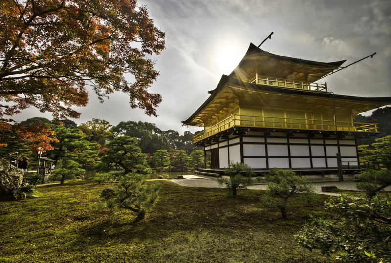 1080P, Kinkaku-ji, Sun, The Golden Pavilion, Kyoto, Golden Temple, Temples, Japan