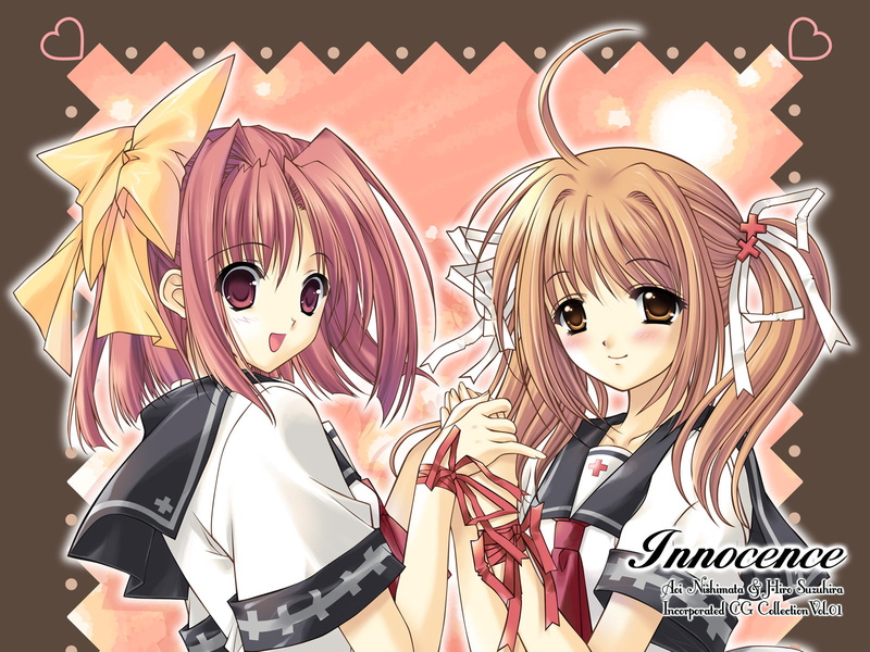 ribbons, 720P, innocence, twintails, pink, nishimata, yellow, aoi, suzuhira, bow, blonde, eyes, seifuku, short, hair, hiro