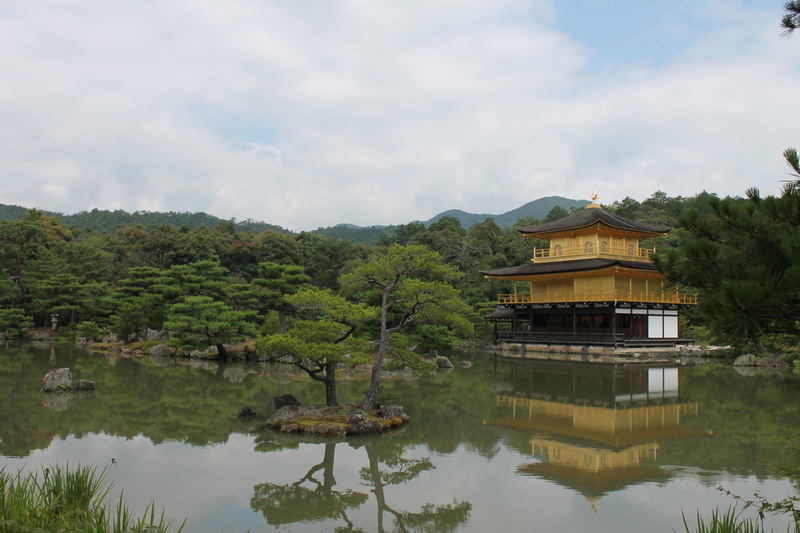 architecture, golden pavilion, shrine, pavilion, religion, outdoors, waterfront, pond, reflection, landmark, historic, japanese, 4K, cloud - sky, place of worship