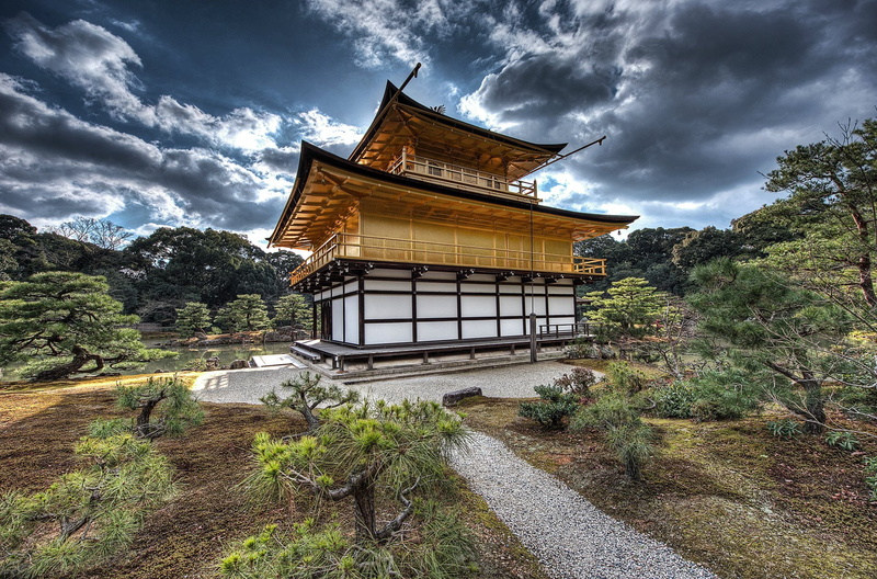Kinkaku-ji, 1080P, Cloud, Golden Temple, Kyoto, Temples, Temple, Japan, Zen