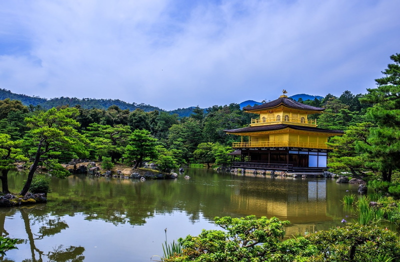 1080P, Hill, Pond, Japan, Temples, Wood, Kinkaku-ji, Kyoto