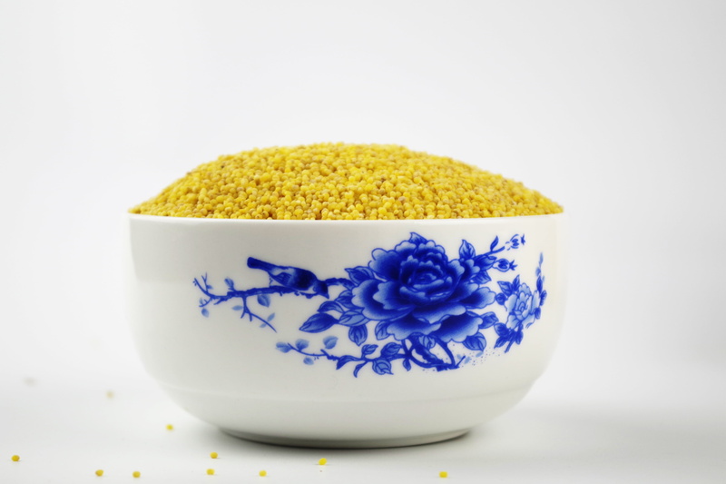 yellow, ceramic, purple, studio shot, white background, flower head, no people, close-up, yellow millet, flower, nature, 4K, indoors, white, ingredient