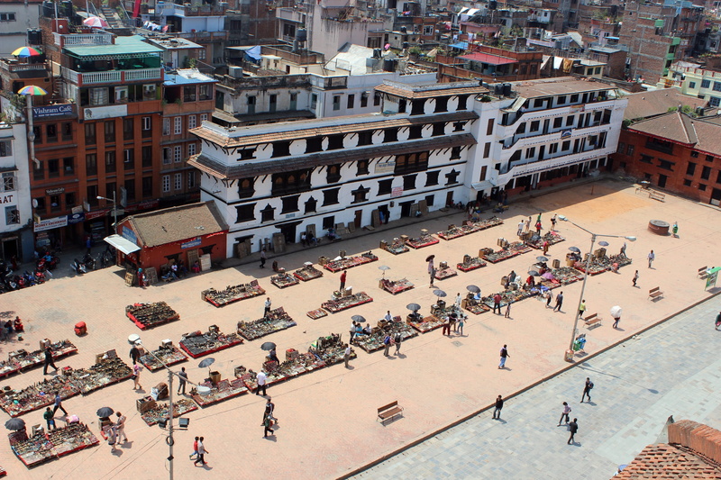 day, real people, city, durbar, building, building exterior, view, travel, city life, square, women, large group of people, street, crowd, high angle view