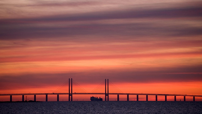 evening, orange color, jiangsu, architecture, horizon over water, no people, bridge - man made structure, calm, travel, scenics - nature, connection, suzhou