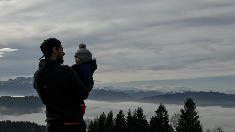 leisure activity, positive emotion, standing, men, mountains, nature, two people, bonding, scenics - nature, baby, tranquil scene, cap, landscape, 4K