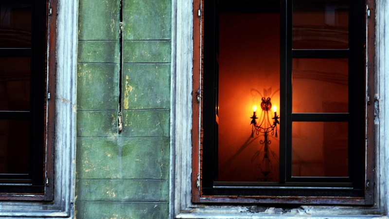 antique, wall lamps, door, architecture, no people, aged, outdoors, building, retro, nature, transparent, built structure, inside, panes, shudder, home